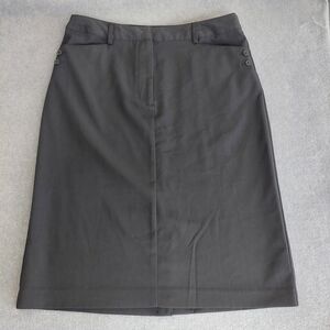 Jaclyn Smith Black Pencil Skirt with Side Button Detail Size 10